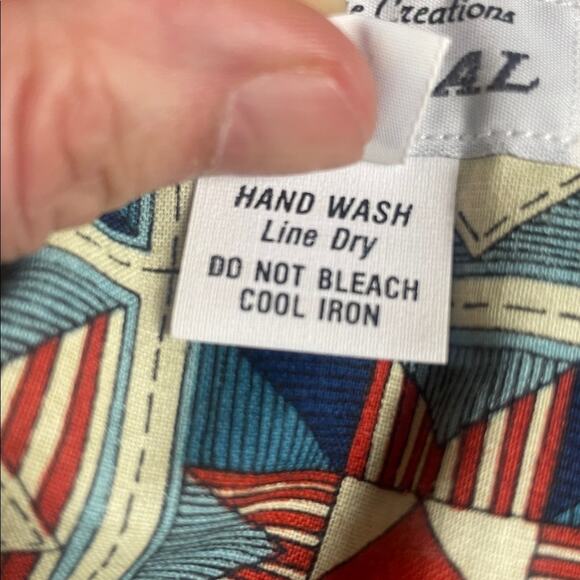 Vintage 90's Handcrafted Patriotic Denim Dress with Flag Buttons Women's L - Picture 10 of 12